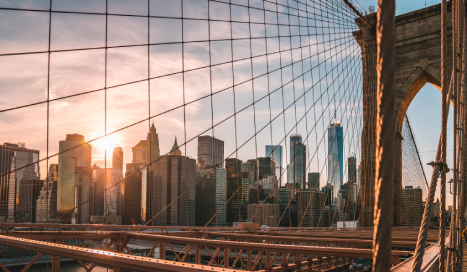 Image of a bridge with New York backdrop